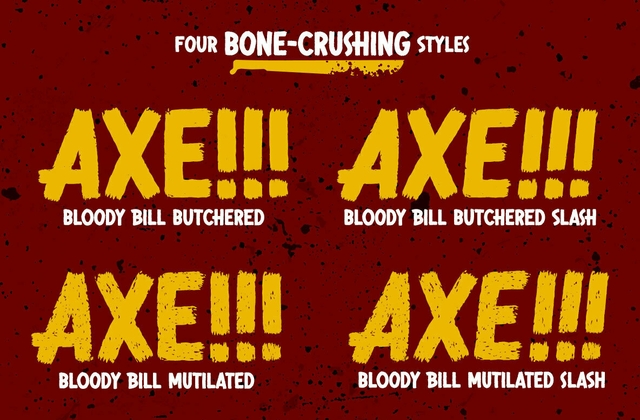MoT Bloody Bill Butchered Slash Font preview